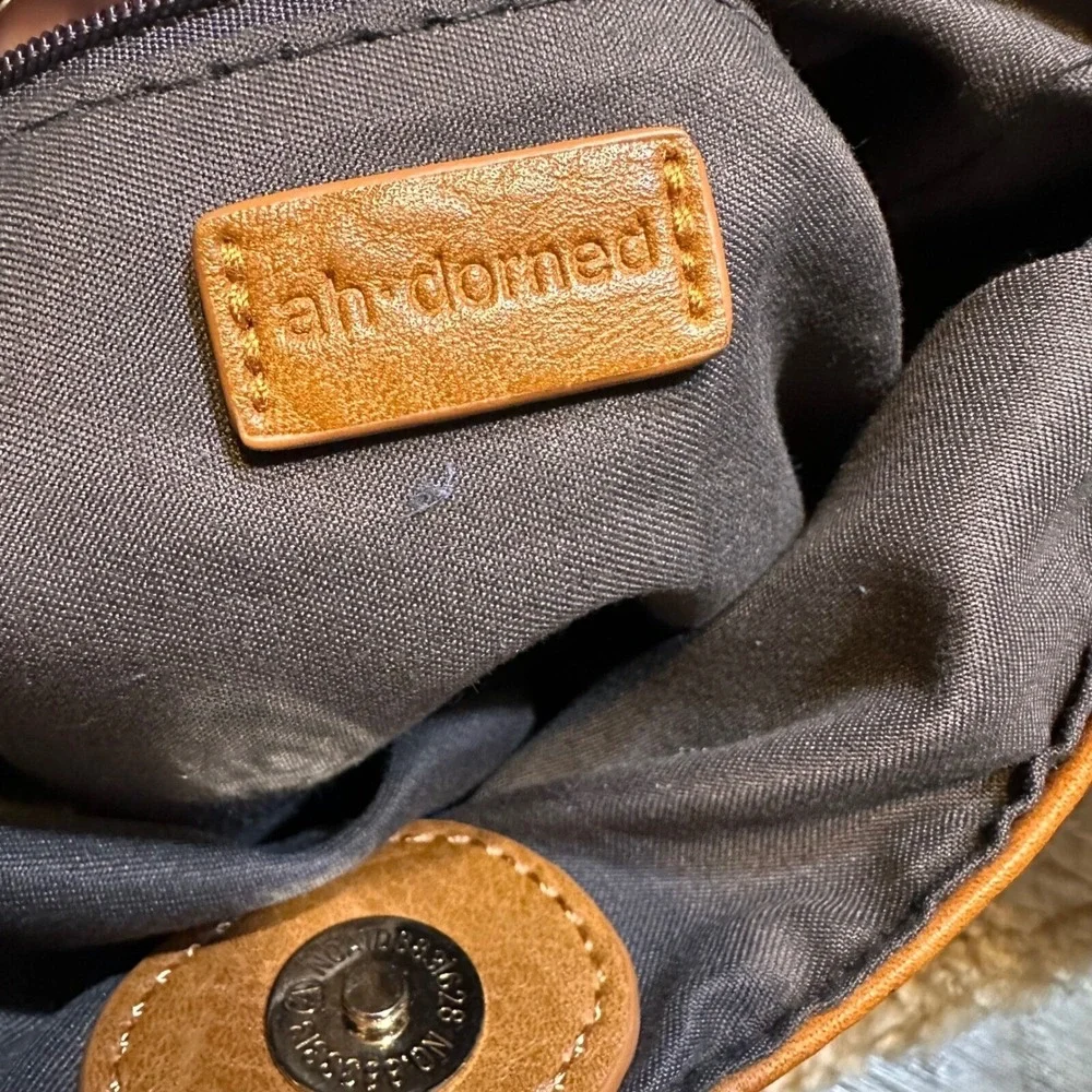 Ah-dorned‎ Vegan Leather Messenger Bag Sherpa Trim Shoulder Bag Purse Handbag